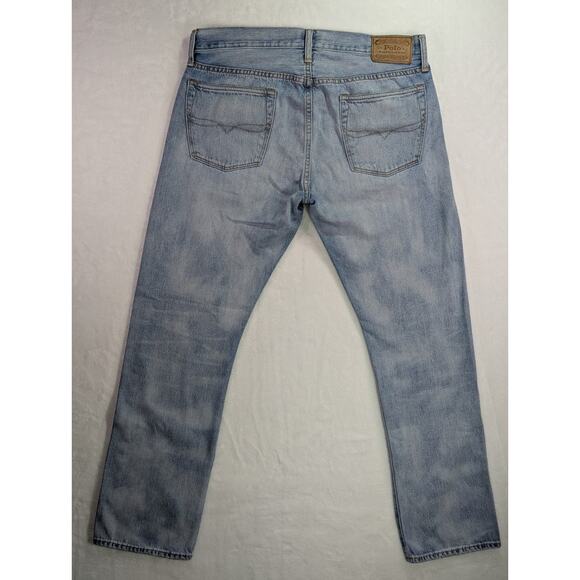 The Varick Slim Straight Button Fly Distressed 32W x 30L by Polo Ralph Lauren - Picture 10 of 16